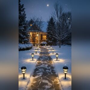 2 Pack Moonrays 2-Tier Solar Lights Outdoor Pathway, Solar Power Garden Lights